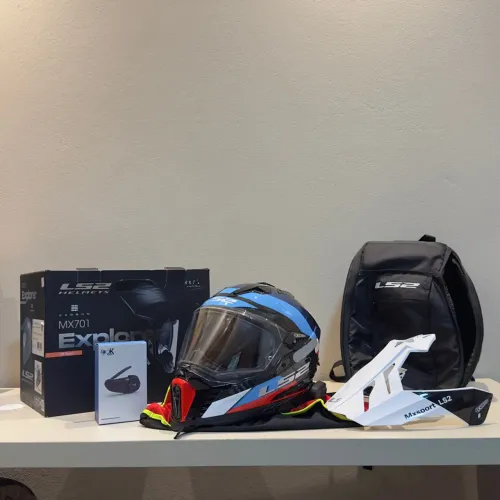 Capacete LS2 Explorer Carbon MX701 Tam. 60 + Intercomunicador Q80