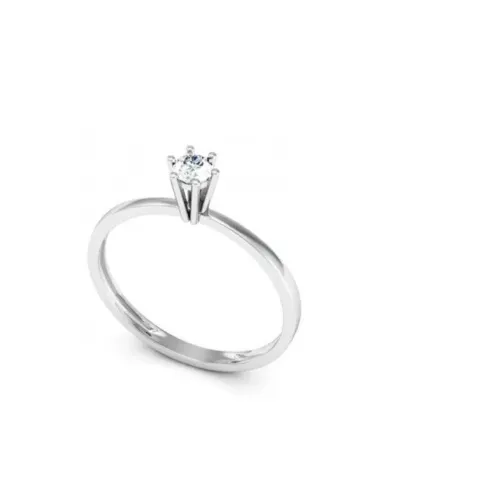ANEL SOLITÁRIO NAMORO / COMPROMISSO / FEMININO / ZIRCÔNIA / 4mm / REDONDO / PRATA 950