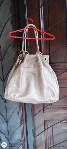 Bolsa gigante em couro legítimo prata - Nativa