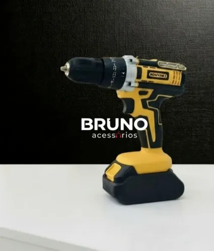 Parafusadeira e furadeira elétrica a bateria 21v bomvik com impacto 10mm 