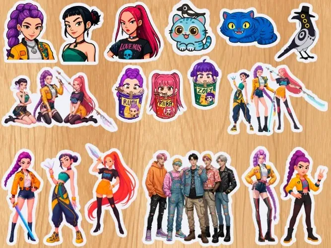 Adesivos guerreiras do K-pop