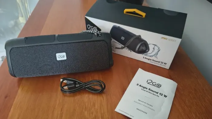 Caixa de Som Bluetooth 3 Angle Sound 12W RMS Resistente à Água - i2GO PRO Caixa de Som Blu