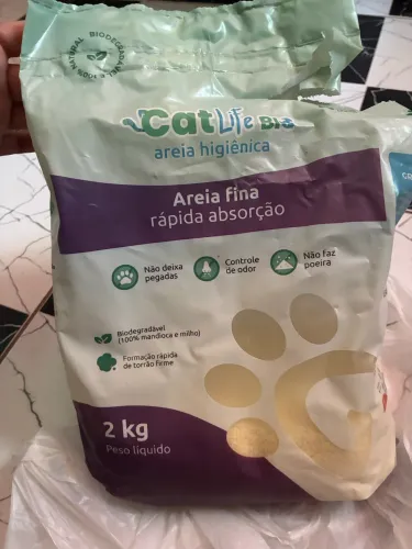 Areia para gato extrafina biodegradável 1kg