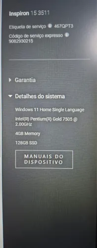 Notebook Dell inspirion 15