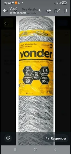 Tela vonder 50 mts nova
