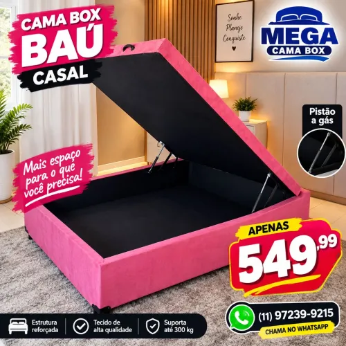 Entrega mesmo dia Base cama box baú casal 