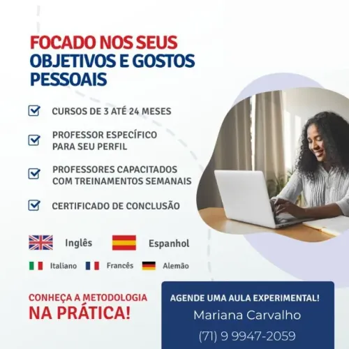 Aulas Particulares de Inglês, Espanhol, Francês, Alemão e Italiano