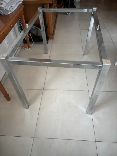 Base cromada para mesa madeira vidro