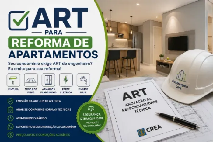 ART para Reforma de Apartamentos - Engenheiro Civil