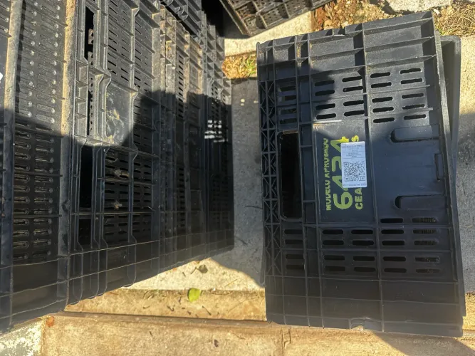 Caixa 6424 Ceasa 16.5 hortifruti organizadora grade preta 