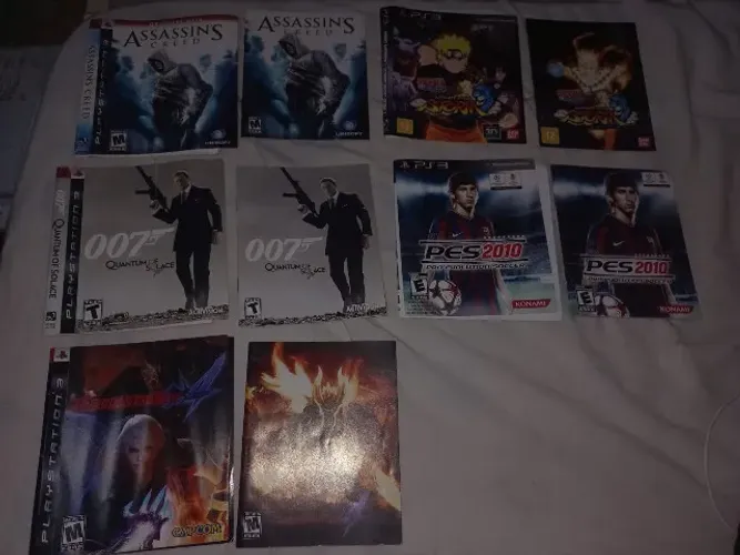 Lote de Encartes (Capas) e Manuais de jogos de PS3 por 60 reais