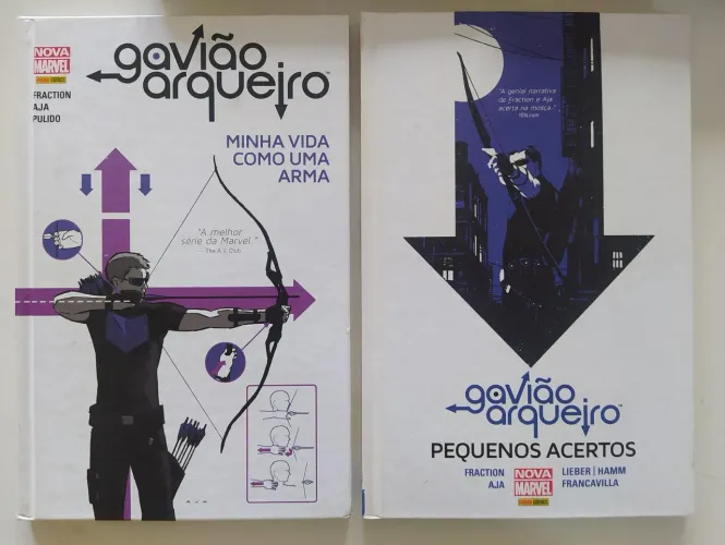 Gibis da Marvel Gavião Arqueiro "Minha Vida Como uma Arma" e "Pequenos Acertos"