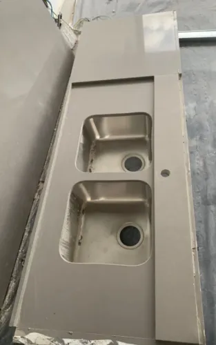 Bancada de Mármore para Cozinha 2 Cubas