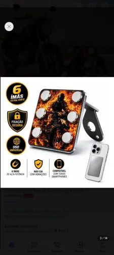 Suporte magnético para moto 6 imãs resistente
