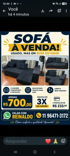 Sofá retrátil muito confortável, em perfeito estado