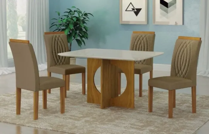 Mesa Ágata, 4 Cadeiras! Pronta Entrega!
