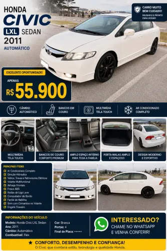 Honda Civic Sed. Lxl/ LXL SE 1.8 Flex 16V Aut. 2011