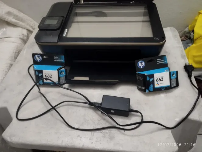 Impressora HP DeskJet Ink Advantage 3516 + Fonte Nova + 2 Cartuchos Originais Novos
