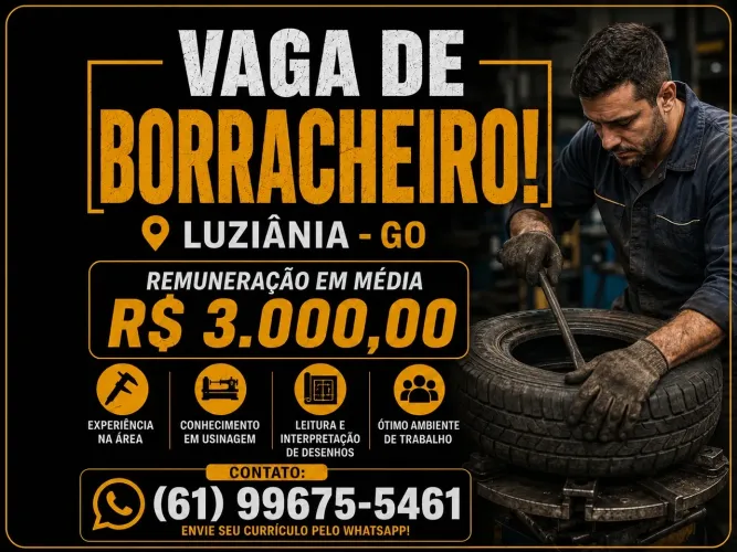 Vaga de trabalho para borracheiro com experiência