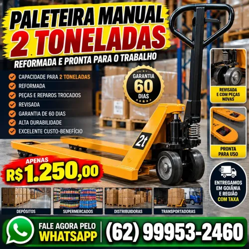 Paleteira hidráulica manual 2 toneladas