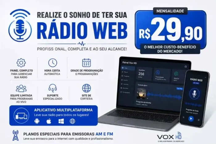 Fazemos a Sua Rádio Web na Intenet e Tenha Seus Ouvintes