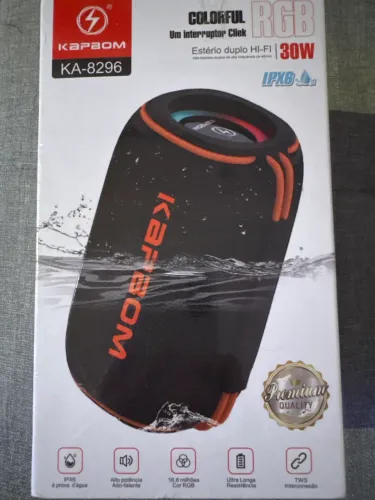 Caixa de som portátil KA-8296 Kapbom Cor Preto Bluetooth 5.3 À Prova D'agua 30w