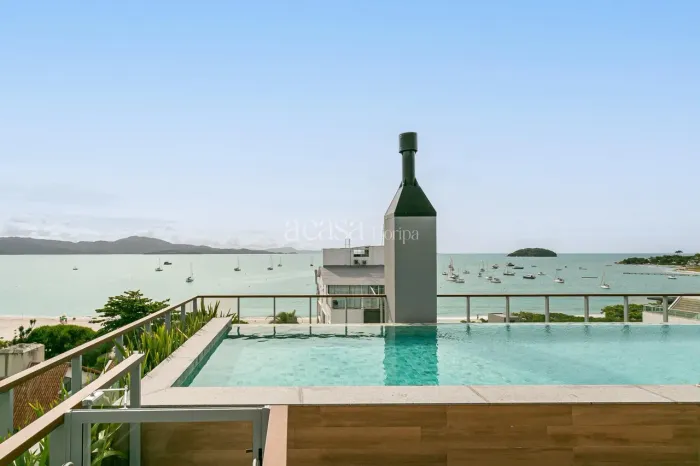 Apartamento novo em Jurerê com vista para o mar, 3 dormitórios e 2 vagas