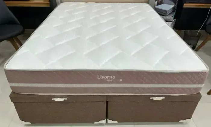 Colchão Herval Livorno Maxspring + Base Baú Queen 1,58x1,98x0,71 - Select Colchões