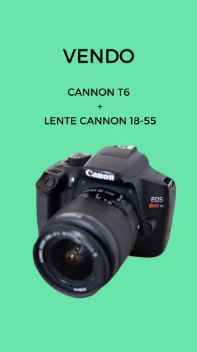 Câmera Canon EOS Rebel T6 + Lente 18-55mm - Ótimo Estado