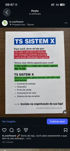 Sistema para loja / PDV / Caixa de loja / Estoque / financeiro / faturamento - TS Sistem X