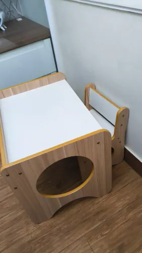 Mesa e cadeira madeira infantil 