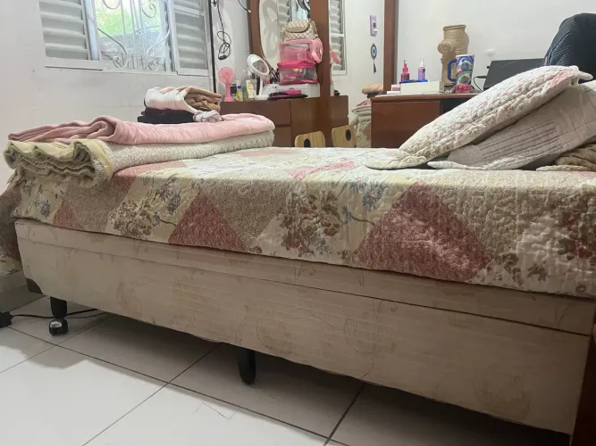 Cama baú com colchão solteiro