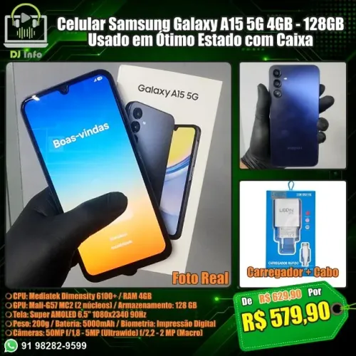 Celular Samsung Galaxy A15 5G 4GB - 128GB Usado em Ótimo Estado com Caixa