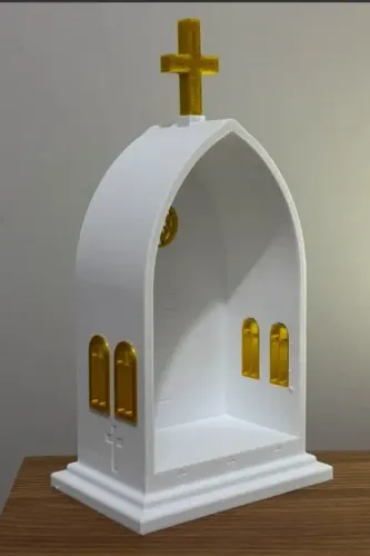 Oratório Capela Minimalista em Impressão 3D - Elegância e Fé para o Seu Lar