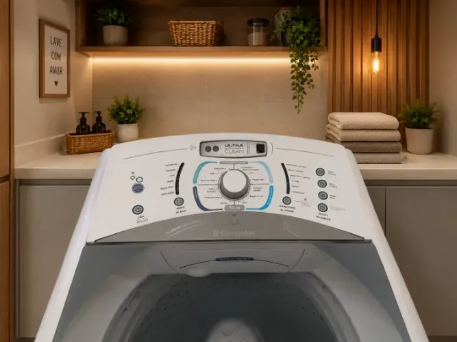 Máquina de Lavar Electrolux LBU15 15kg Usada Com Defeito Não Centrifuga