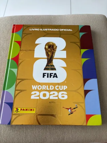 Álbum de figurinhas capa dura copa 2026 com 450 figurinhas
