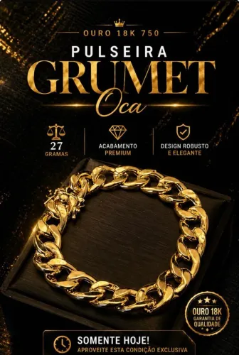 Pulseira Grumet 27 Gramas Ouro 18k Liquidando
