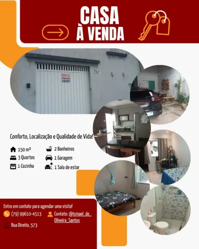 Imóvel à venda. 3 quartos, 2 banheiros, garagem espaçosa, cozinha americana, A.Serviço