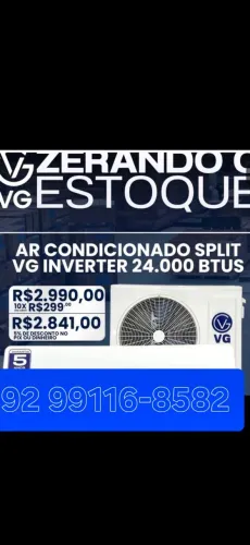 Split VG 24.000 btu 10x sem juros nova com nota e garantia