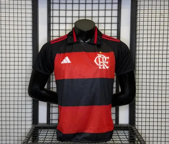 Camisa Flamengo Rubro Negra Com Gola