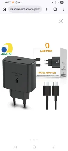 Carregador de Celular TURBO 45W Tipo C com Cabo 1 Metro