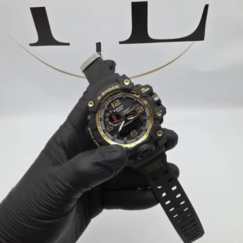 RELÓGIO MASCULINO G-SHOCKBORRACHA PRETA COM DETALHE DOURADO