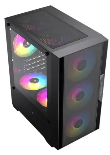 Gabinete Gamer Acegeek Stratus Mesh, Mid-Tower, Lateral de Vidro, Preto S/FAN