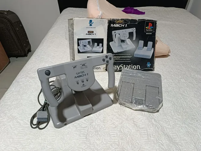 Raro PS1 Playstation 1 controle volante manche optec MACH 1