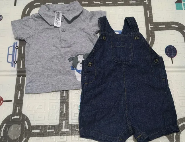 Jardineiras e Macacão curto. Carter's e H&M - Menino