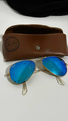 Óculos Ray-Ban Aviator Original - Lente Azul Espelhada