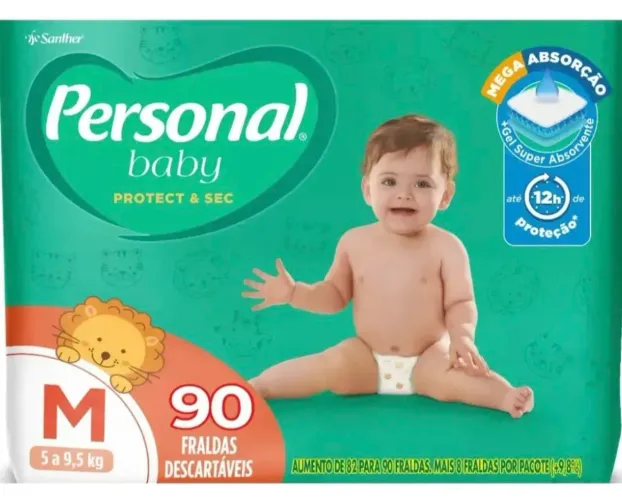15 pacotes Fralda personal baby 90 unidades