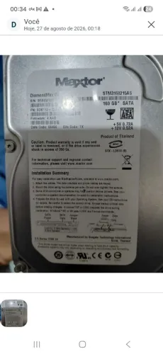 Disso rígido marca:Maxtor