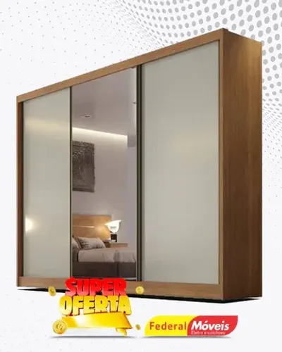 Guarda Roupa Casal 100% MDF 3 Portas 6 Gavetas Espelho Direto da Fabrica Fazemos Entrega