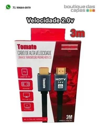 Cabo hdmi x hdmi Ultra HD 4K alta velocidade 1.5 metro MHD-4112 ou 3 metros